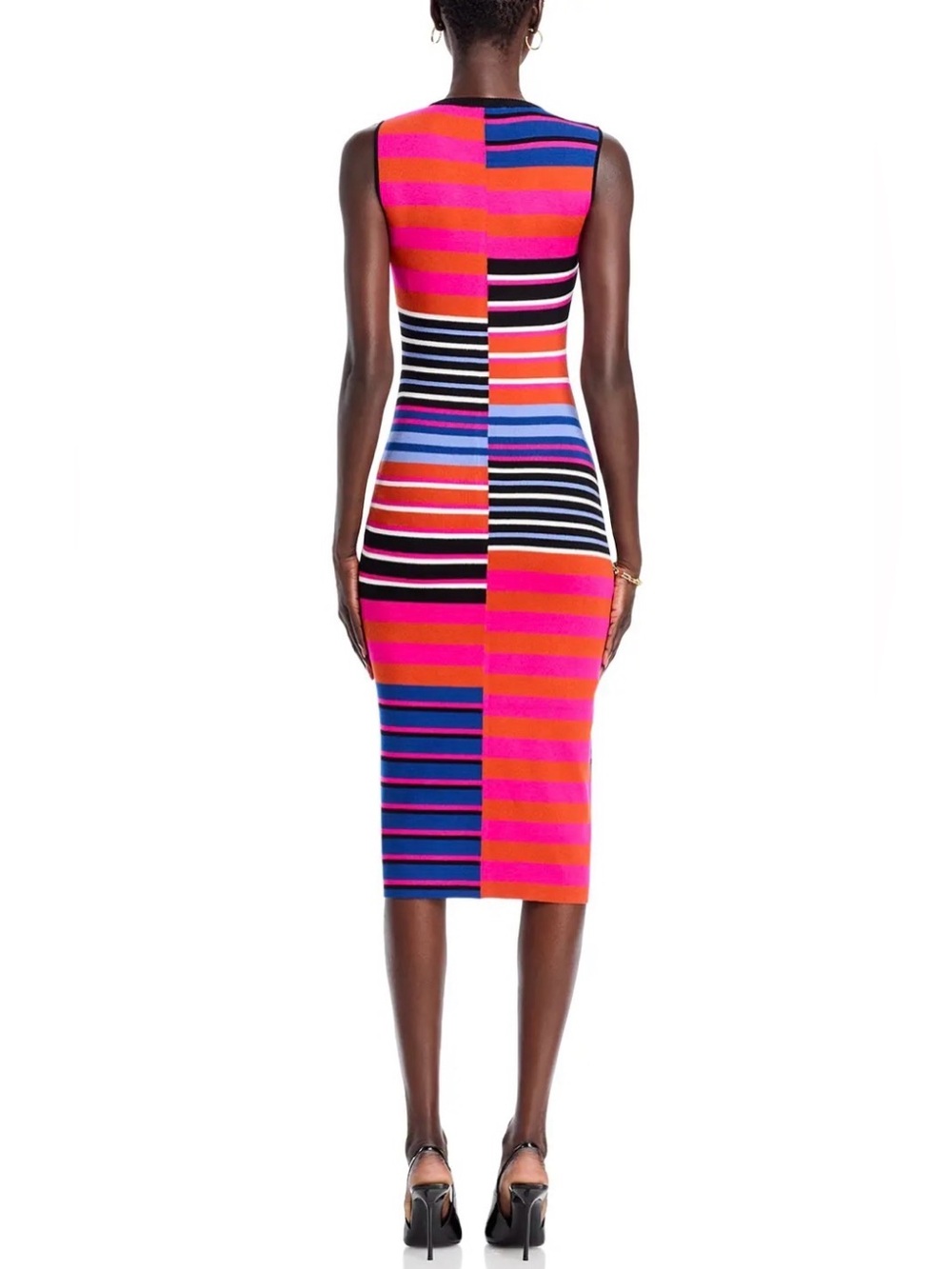 Elie Tahari Selina Stripe Sheath Dress in Pink, Blue & Black - Picture 3 of 16